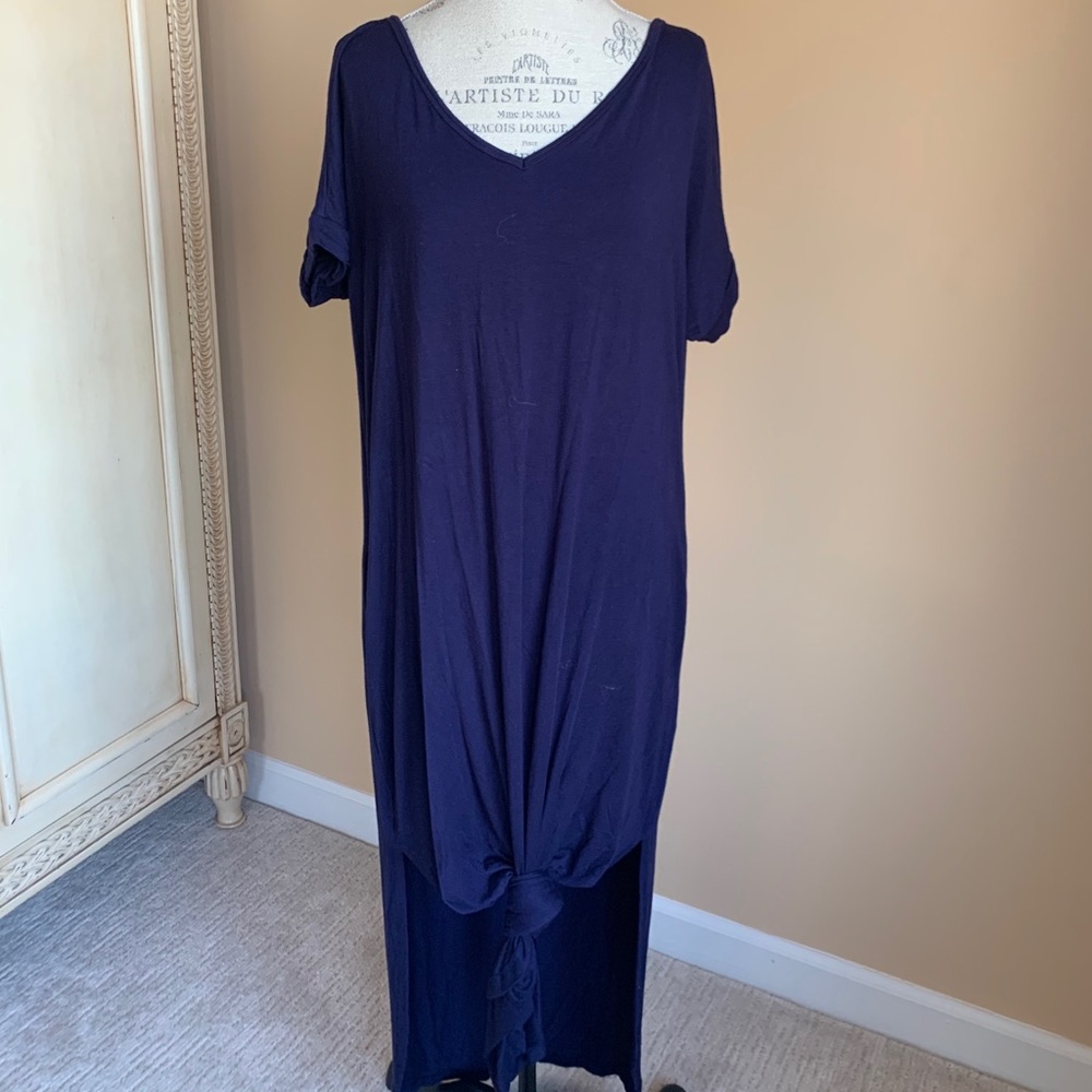 Navy Maxi Tie dress